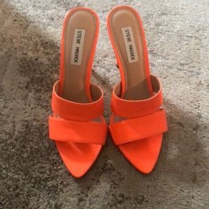 Steve Madden Orange Mule Heels Size 8.5